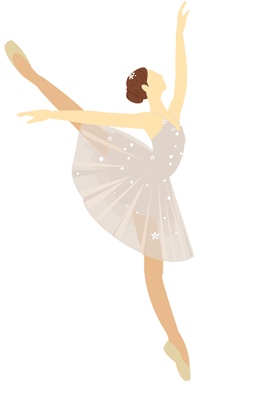 バレエを踊っている女性のイラスト