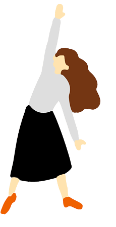 踊っている女性のイラスト