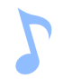 青い音符のイラスト