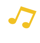 黄色い音符のイラスト