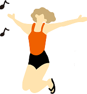 盛り上がっている女性のイラスト